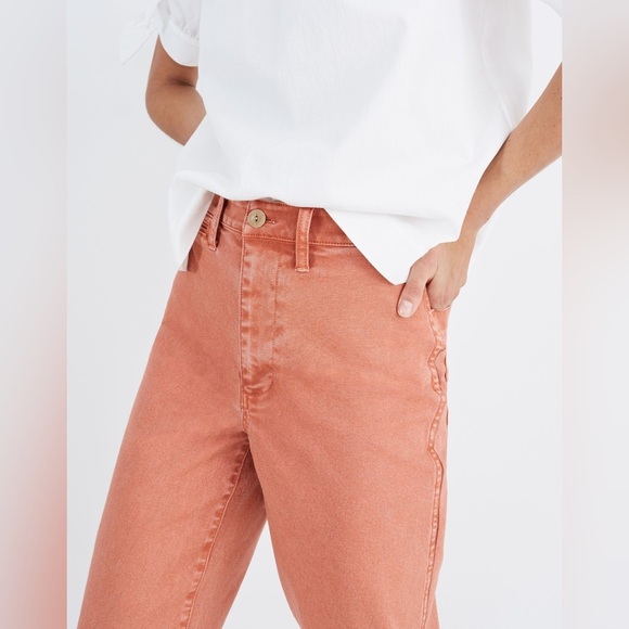 MADEWELL Slim Emmett Wide-Leg Crop Pants coral - Picture 4 of 9